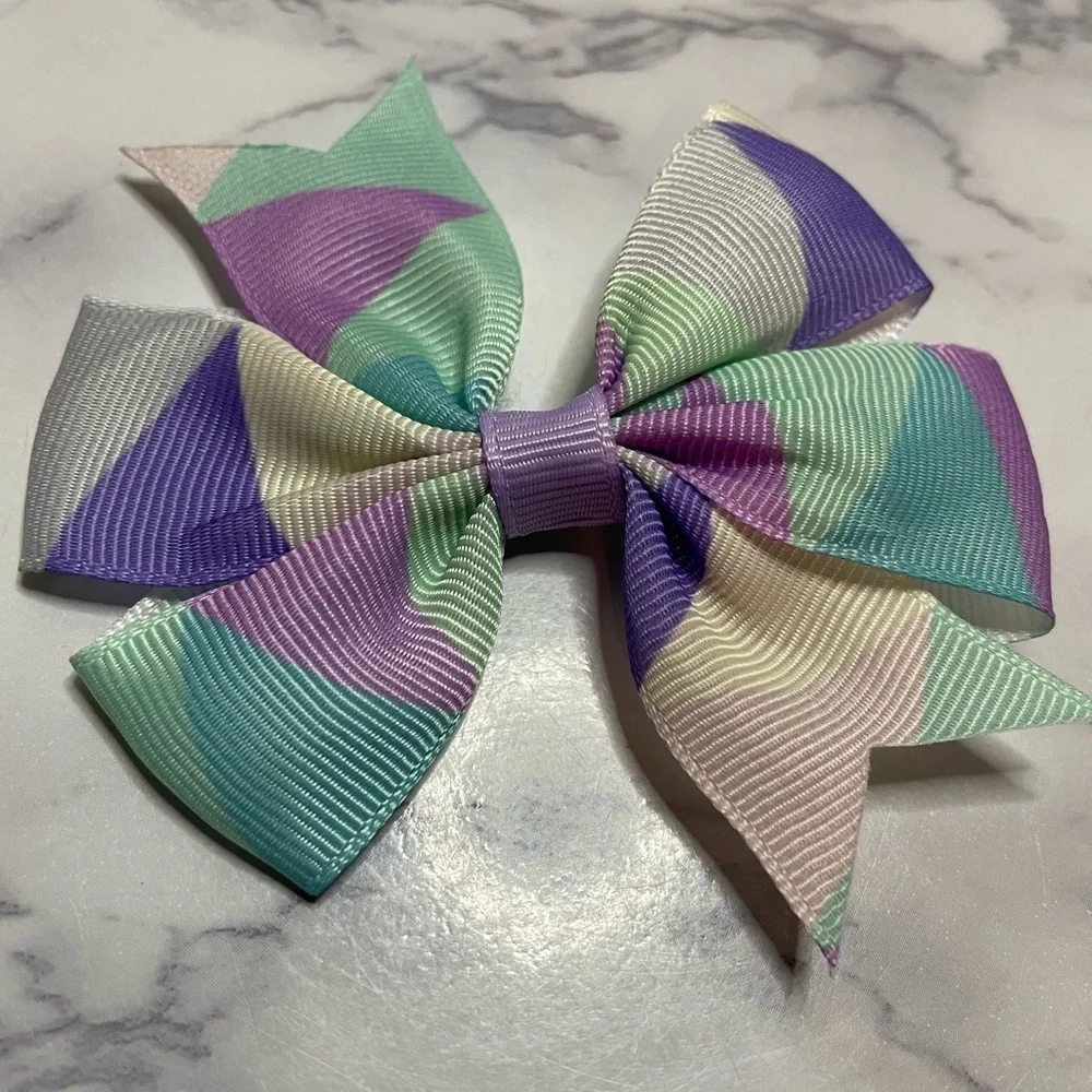 Ribbon bows set of 4 pairs Baby Hairbows Kids Hairclips Headwear Accessories